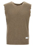 MM6 Maison Margiela Beige Wool Sleeveles Sweater