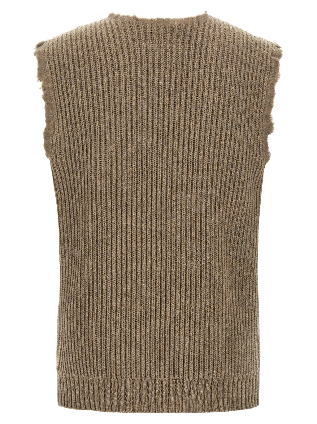 MM6 Maison Margiela Beige Wool Sleeveles Sweater