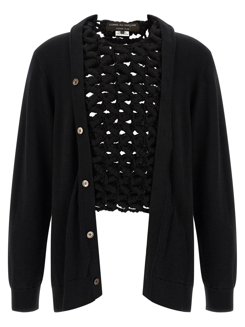Comme Des Garçons Black Wool Cardigan