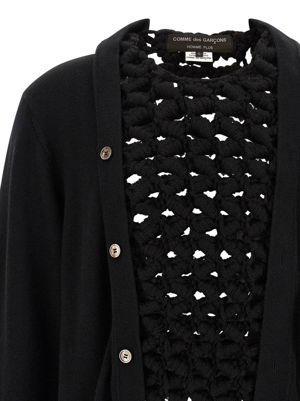 Comme Des Garçons Black Wool Cardigan