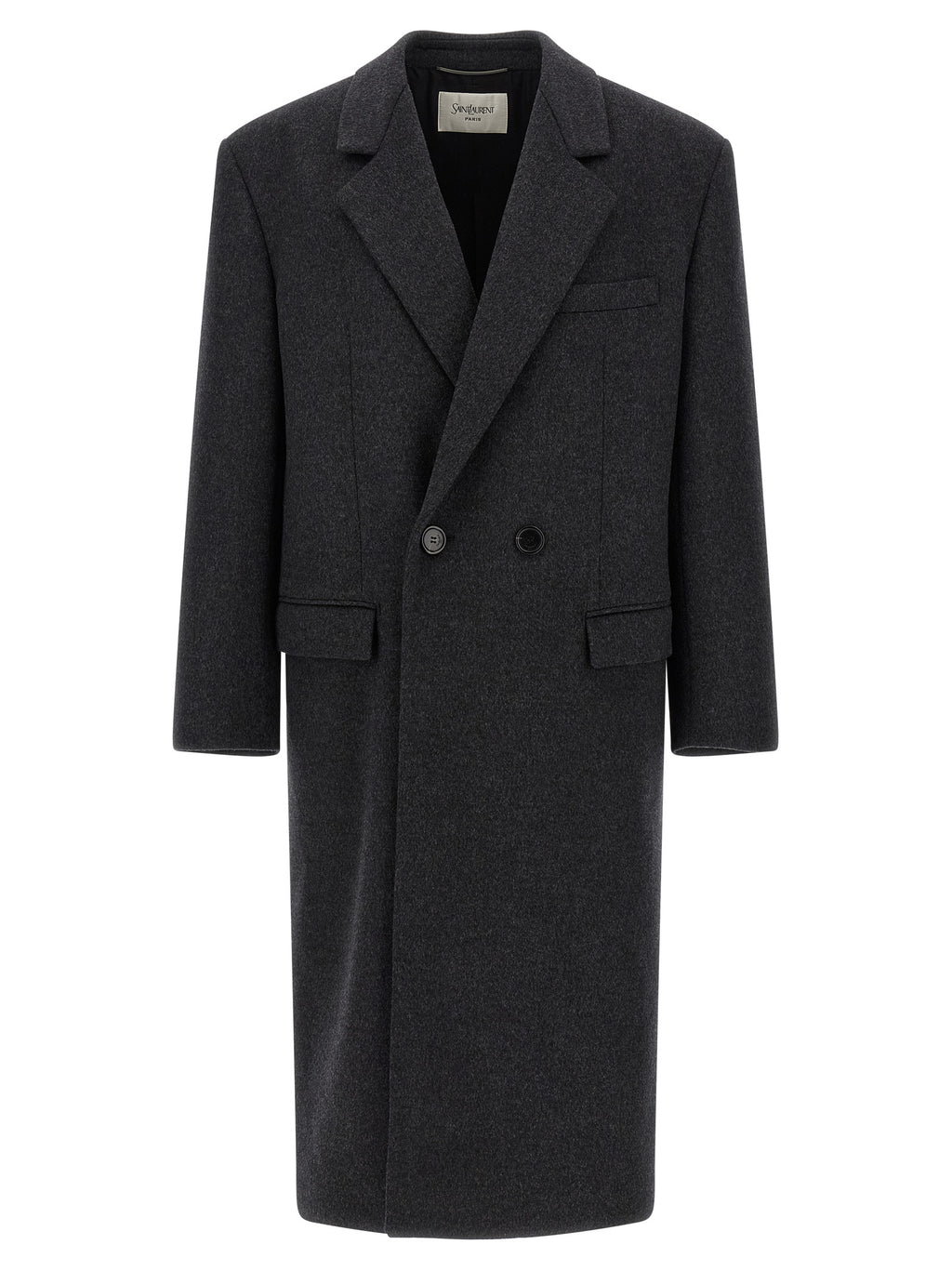 Saint Laurent Gray Wool Coat