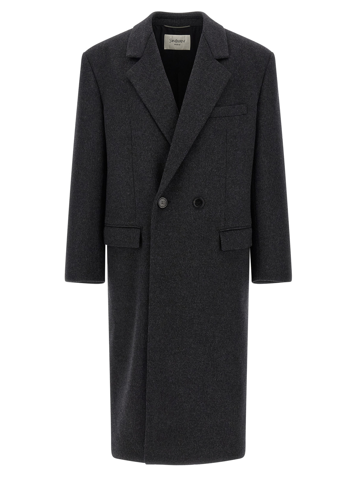 Saint Laurent Gray Wool Coat
