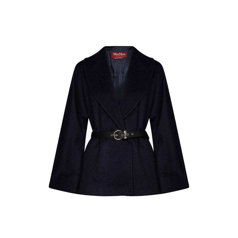 Max Mara Blue Virgin Wool Coat
