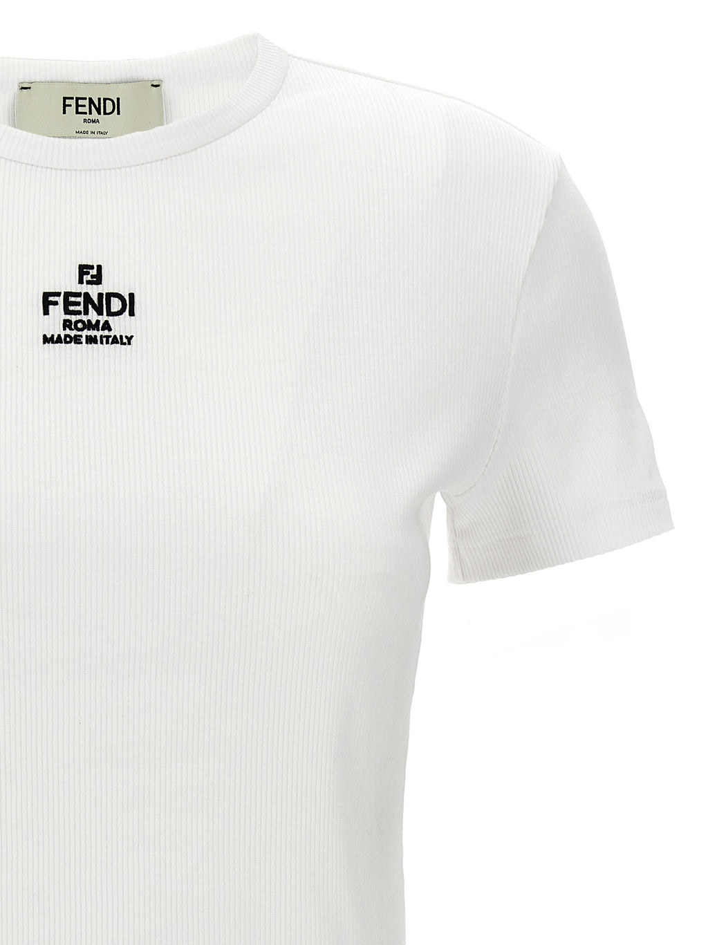 Fendi White Cotton T-Shirt