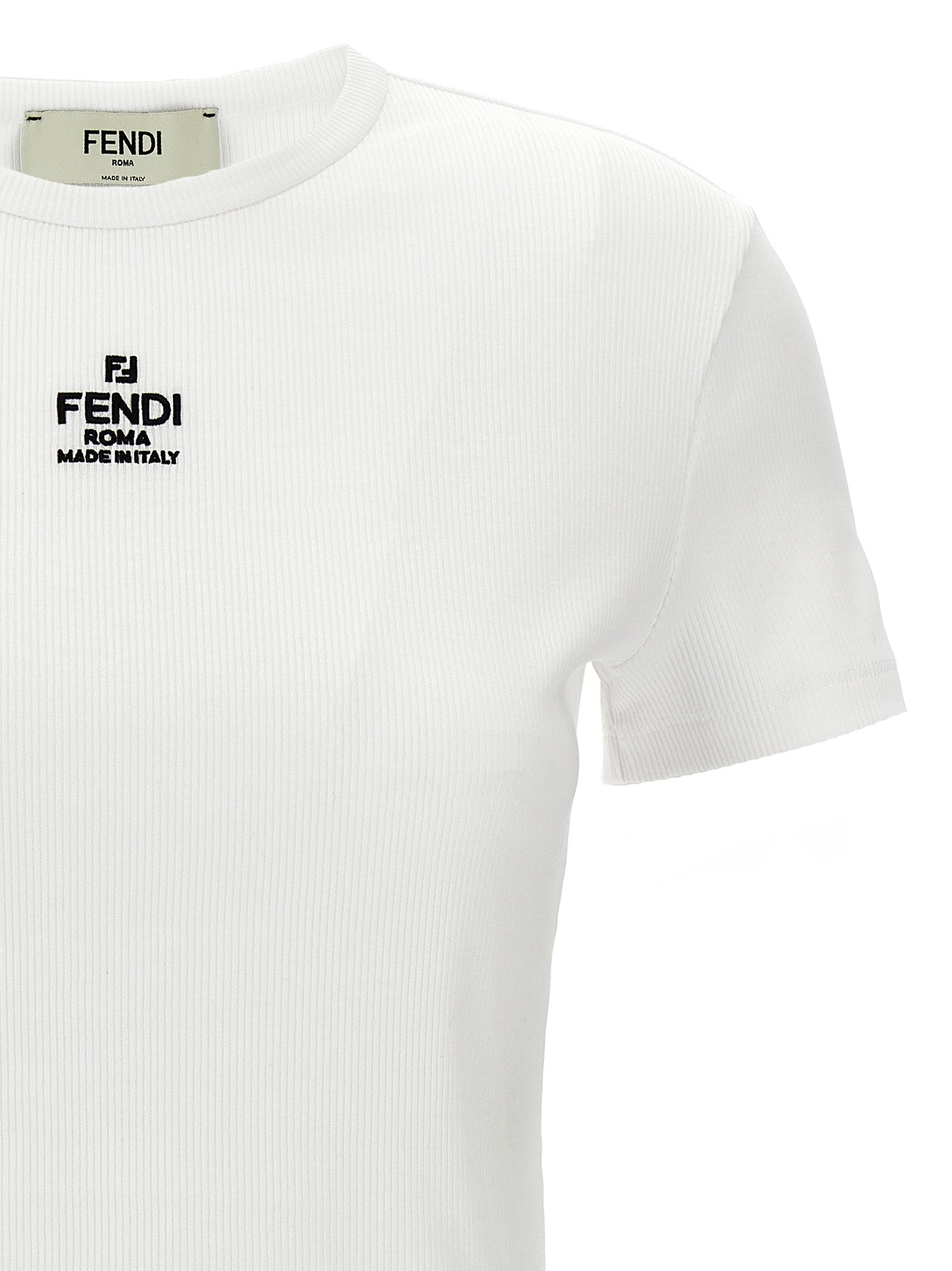 Fendi White Cotton T-Shirt