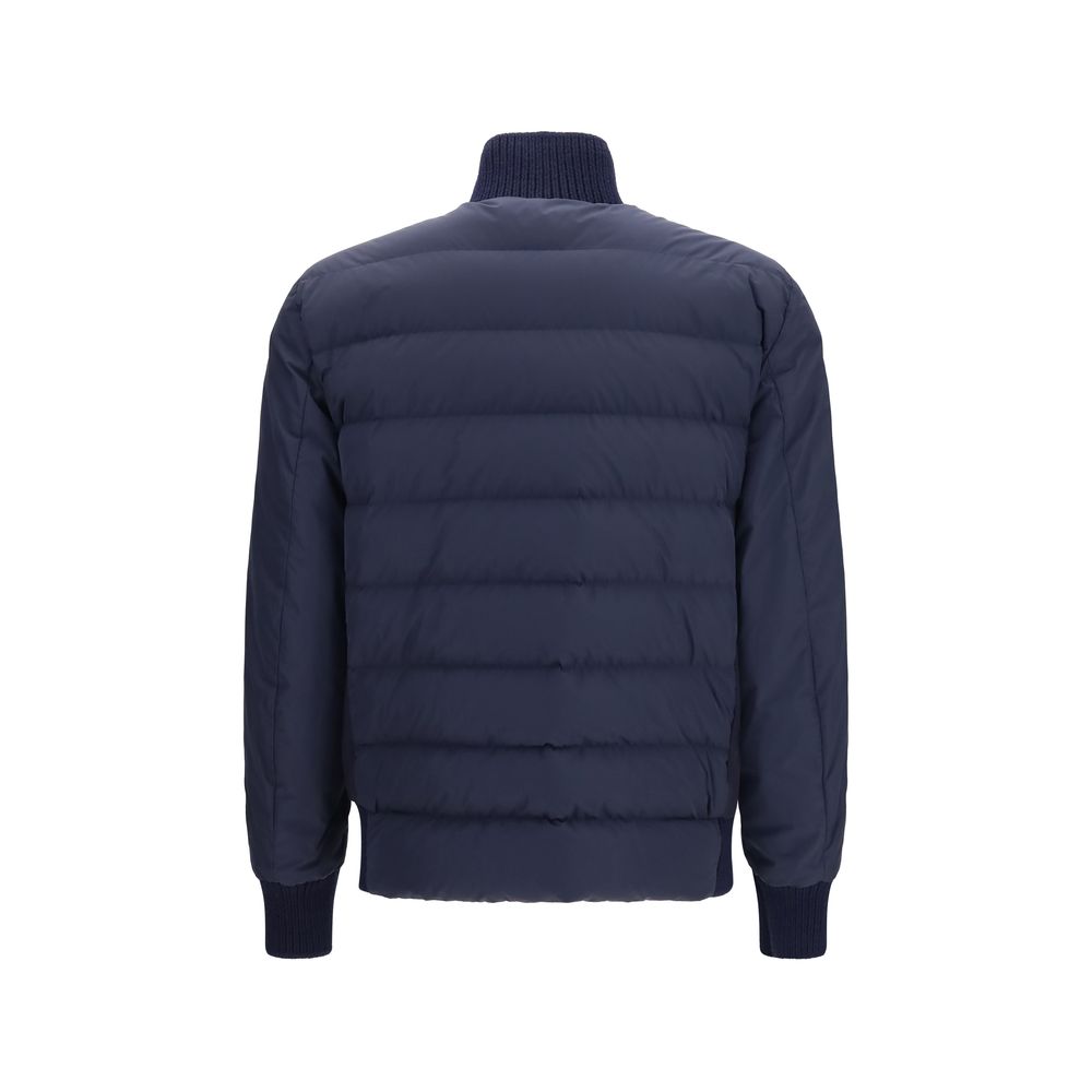 Moncler Blue Wool Oves Aries Shell Jacket