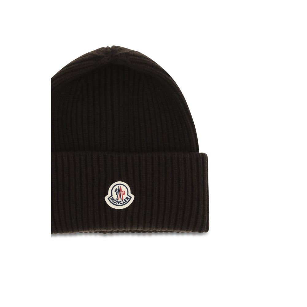 Moncler Brown Wool Oves Aries Beanie