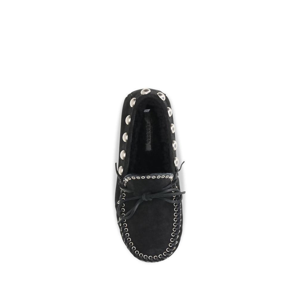 Isabel Marant Black Calf Leather Bos Taurus Slip-On Loafers