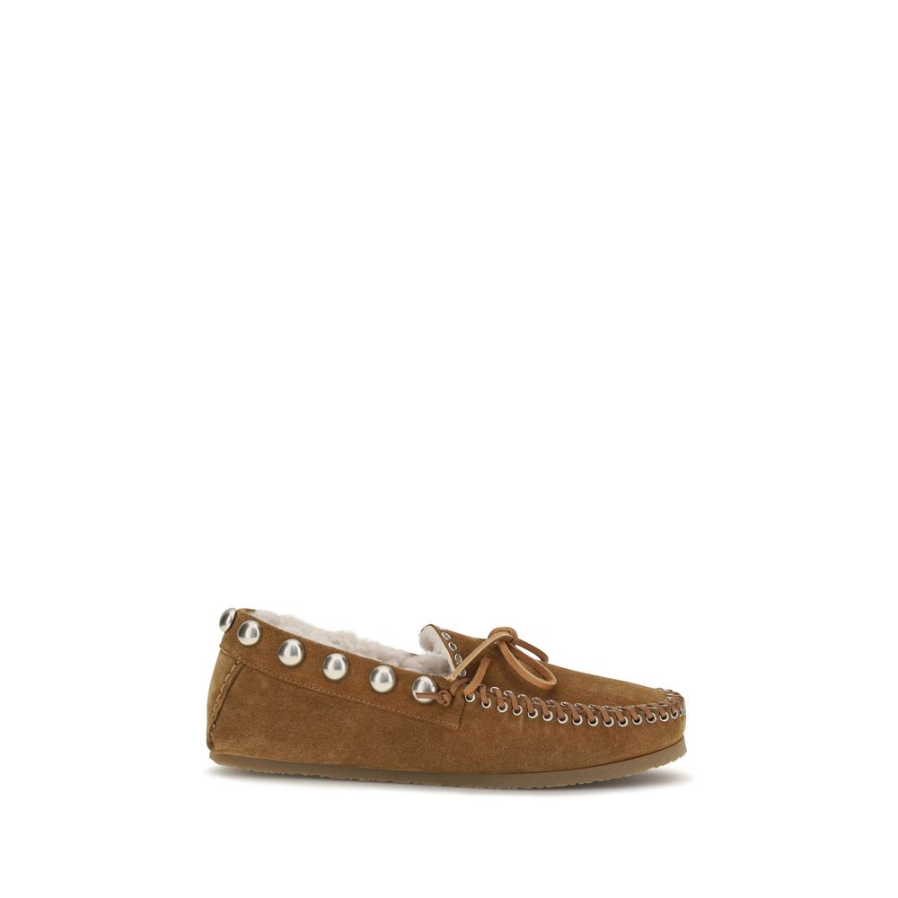 Isabel Marant Brown Calf Leather Bos Taurus Slip-On Loafers