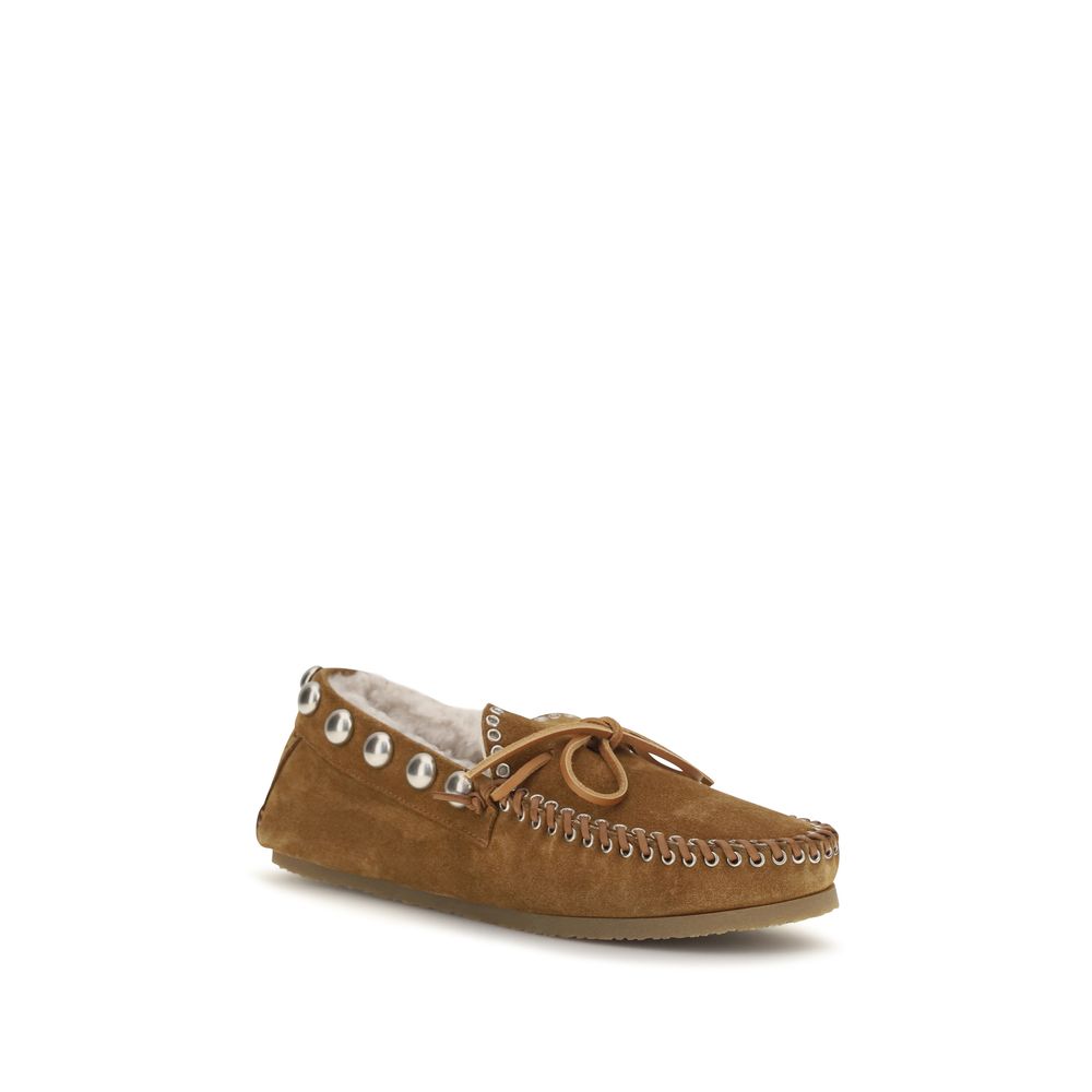 Isabel Marant Brown Calf Leather Bos Taurus Slip-On Loafers