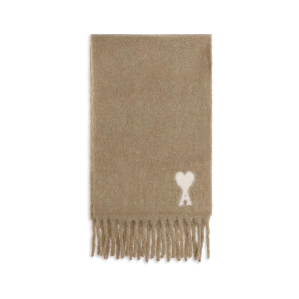 Ami Paris Beige Alpaca Vicugna Pacos Scarf