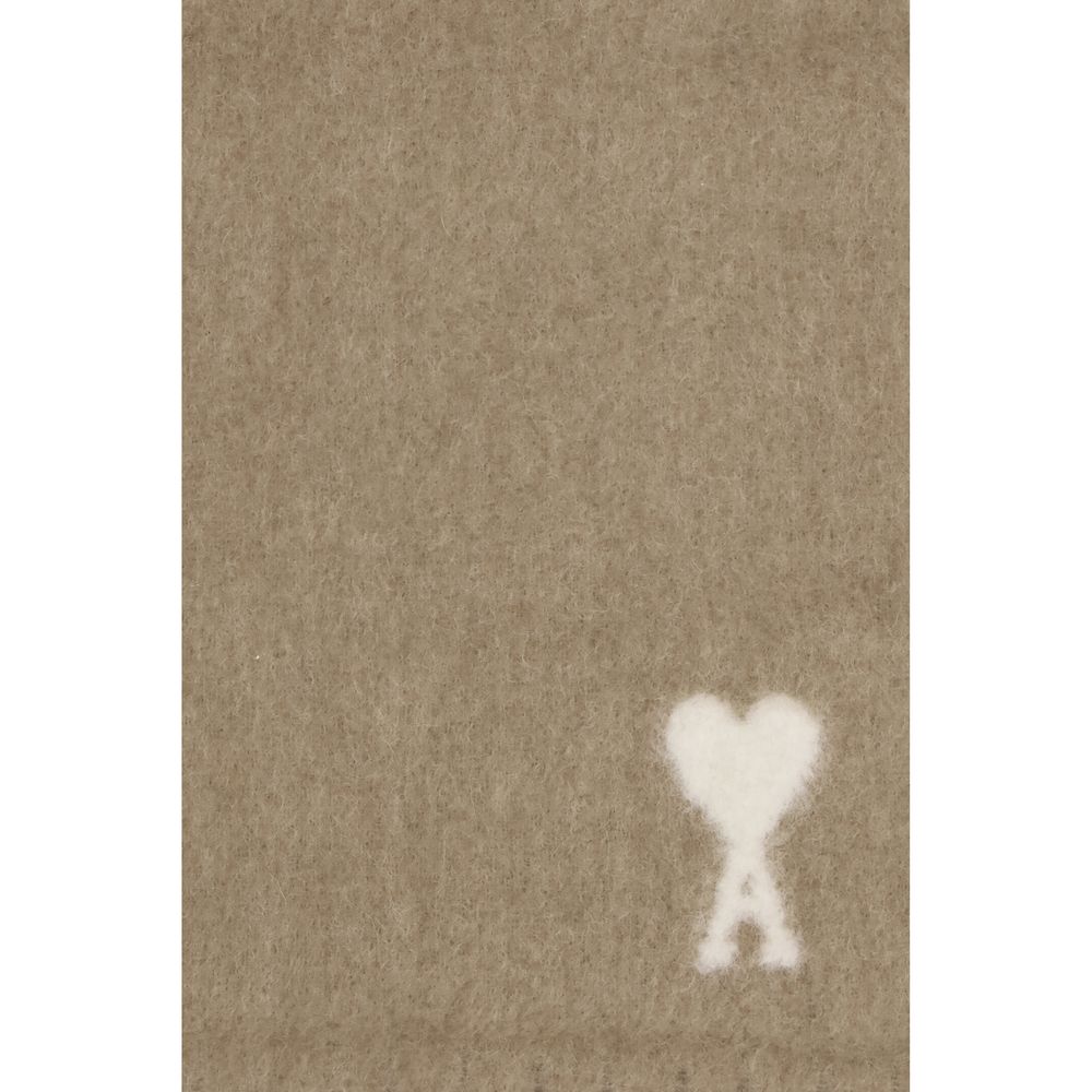 Ami Paris Beige Alpaca Vicugna Pacos Scarf