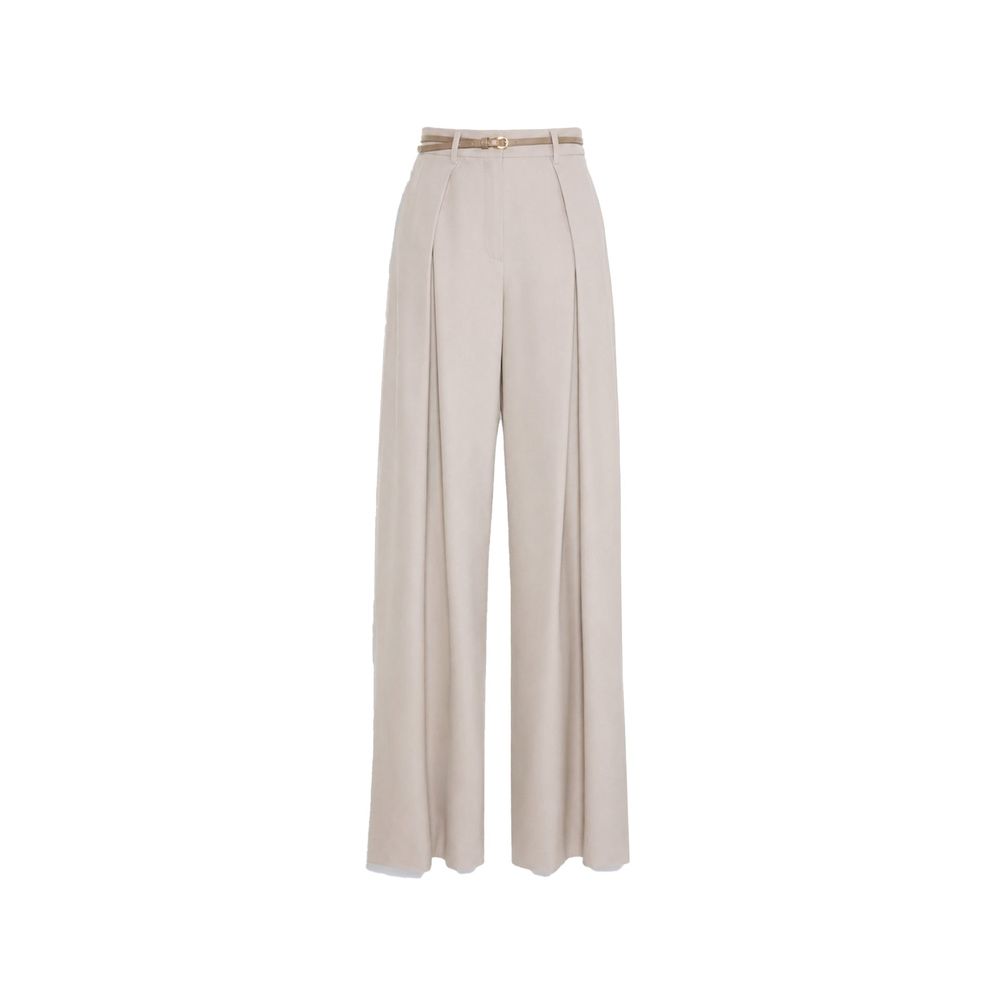 Max Mara Beige Elastane Casual Pants