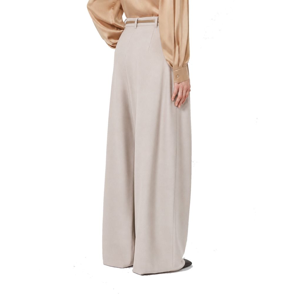 Max Mara Beige Elastane Casual Pants