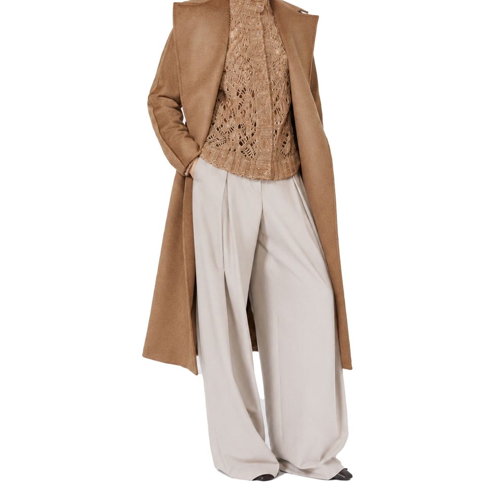 Max Mara Beige Elastane Casual Pants