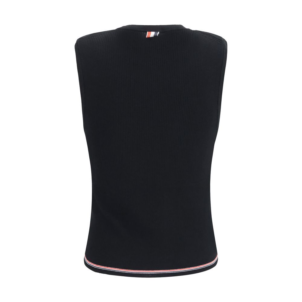 Thom Browne Black Wool Oves Aries Sleeveles T-Shirt