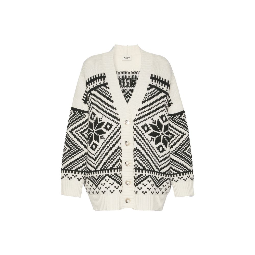 Max Mara White Virgin Wool Cardigan