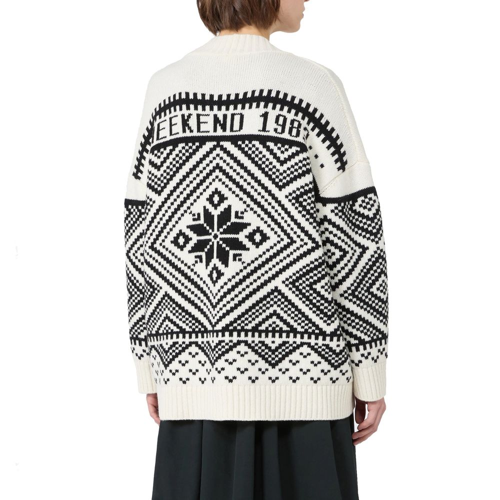 Max Mara White Virgin Wool Cardigan