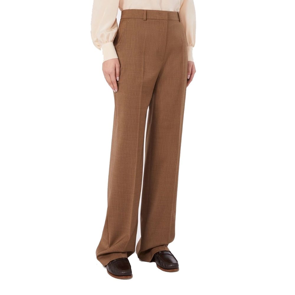 Max Mara Brown Virgin Wool Dress Pants