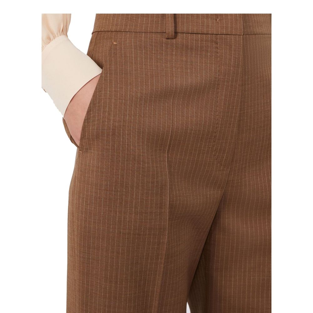 Max Mara Brown Virgin Wool Dress Pants