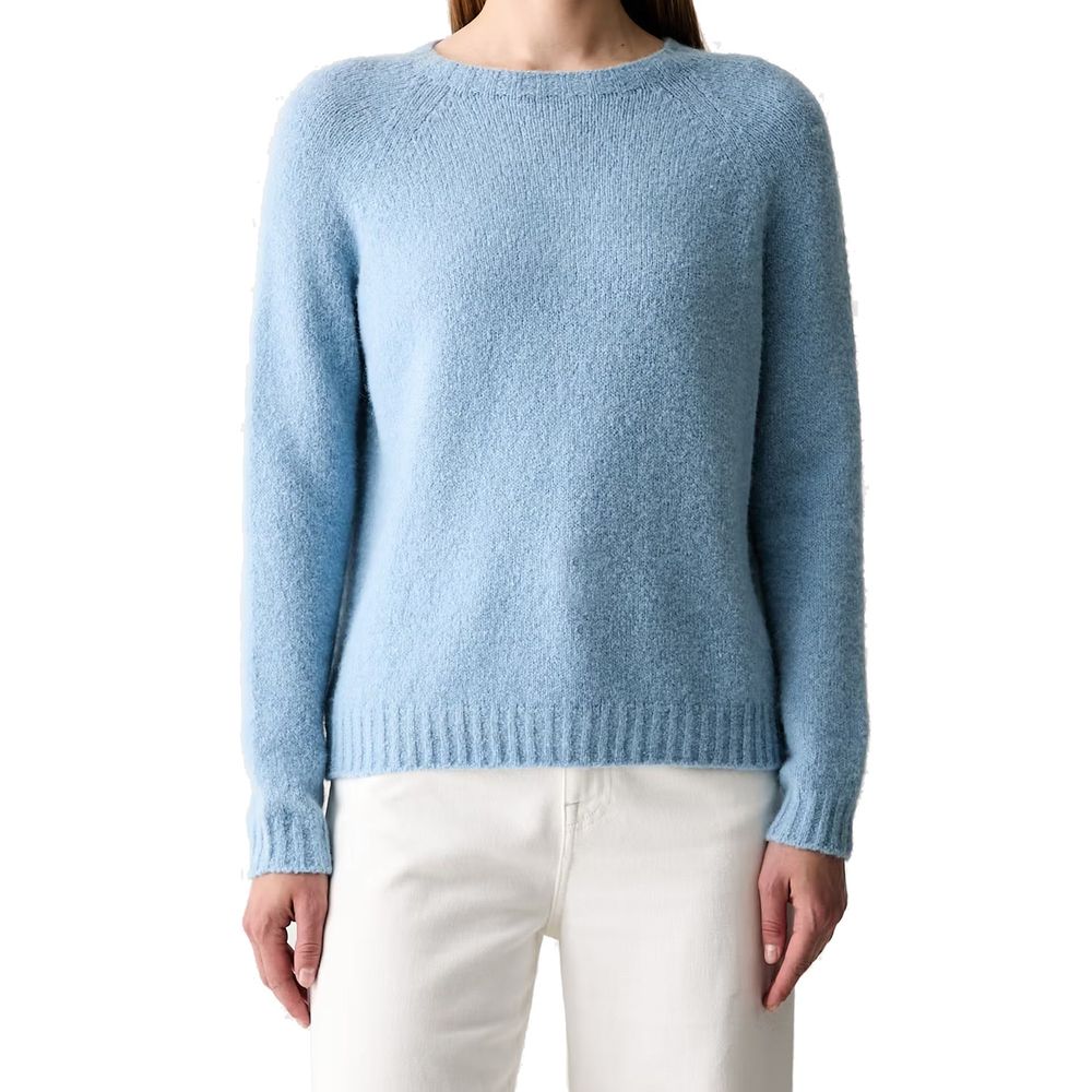 Max Mara Blue Alpaca Leather Sweatshirt