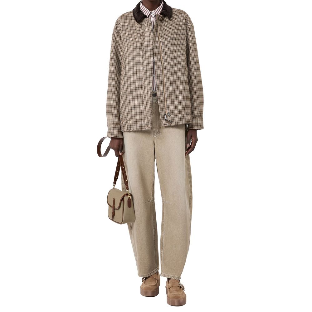 Max Mara Beige Cotton Relaxed Fit Jeans