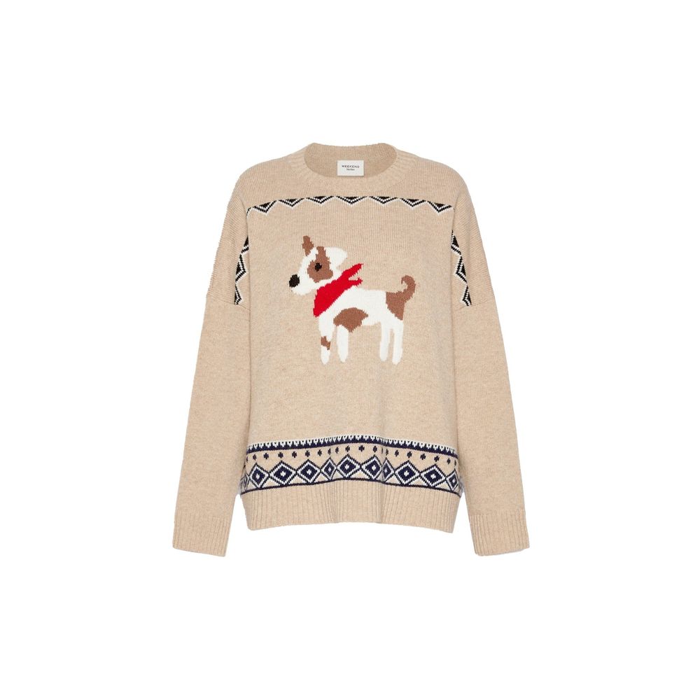 Max Mara Beige Virgin Wool Sweatshirt