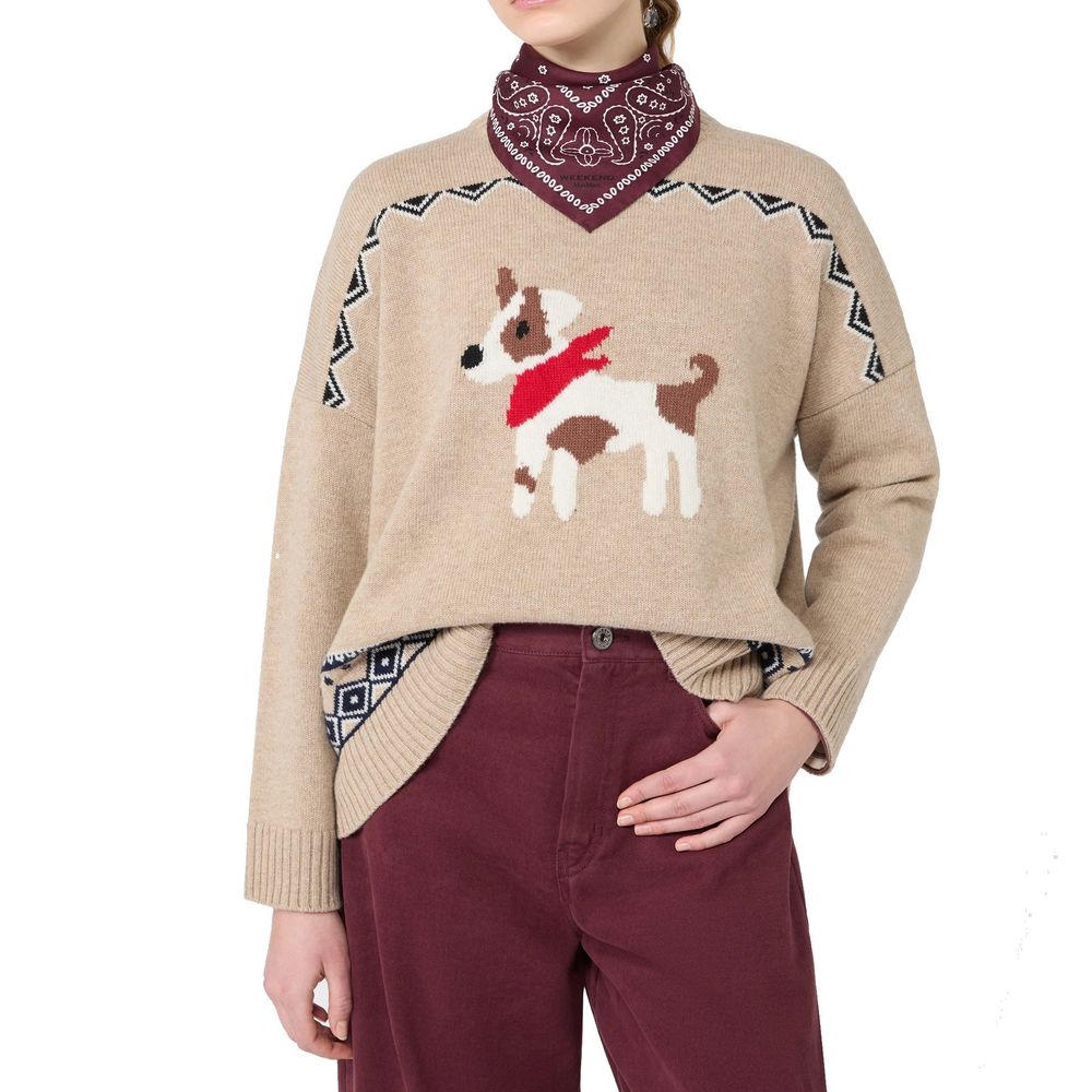 Max Mara Beige Virgin Wool Sweatshirt