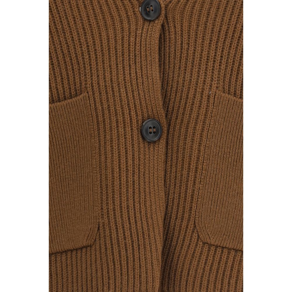 Max Mara Brown Wool Oves Aries Cardigan