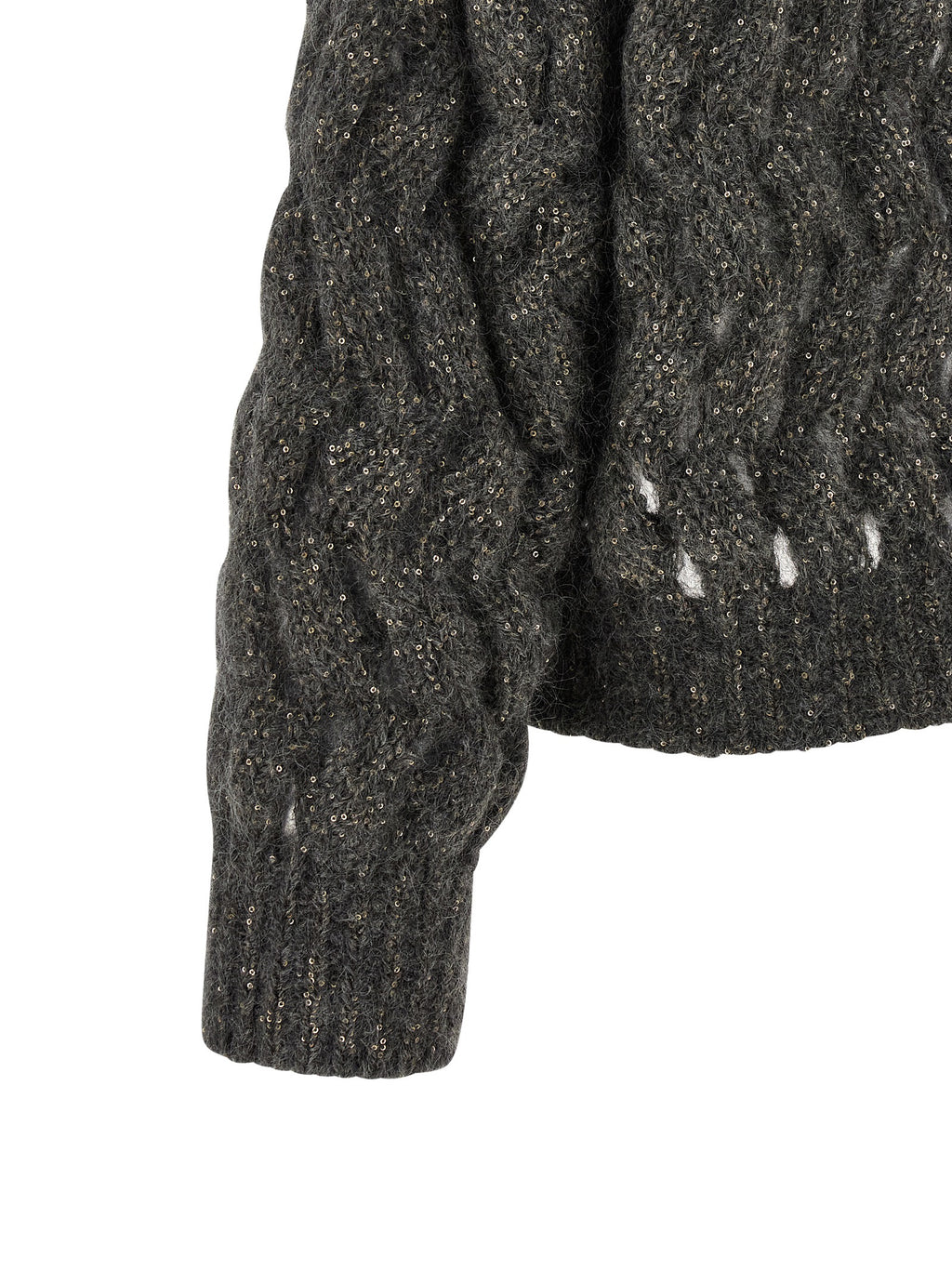 Brunello Cucinelli Gray Wool Cardigan