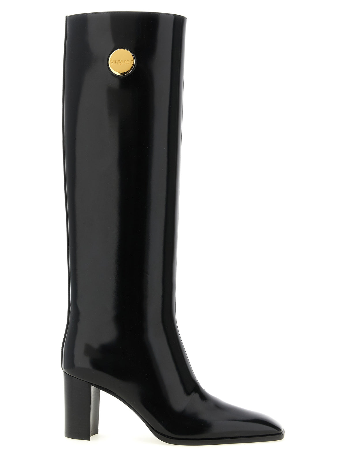 Saint Laurent Black Calfskin Over The Knee