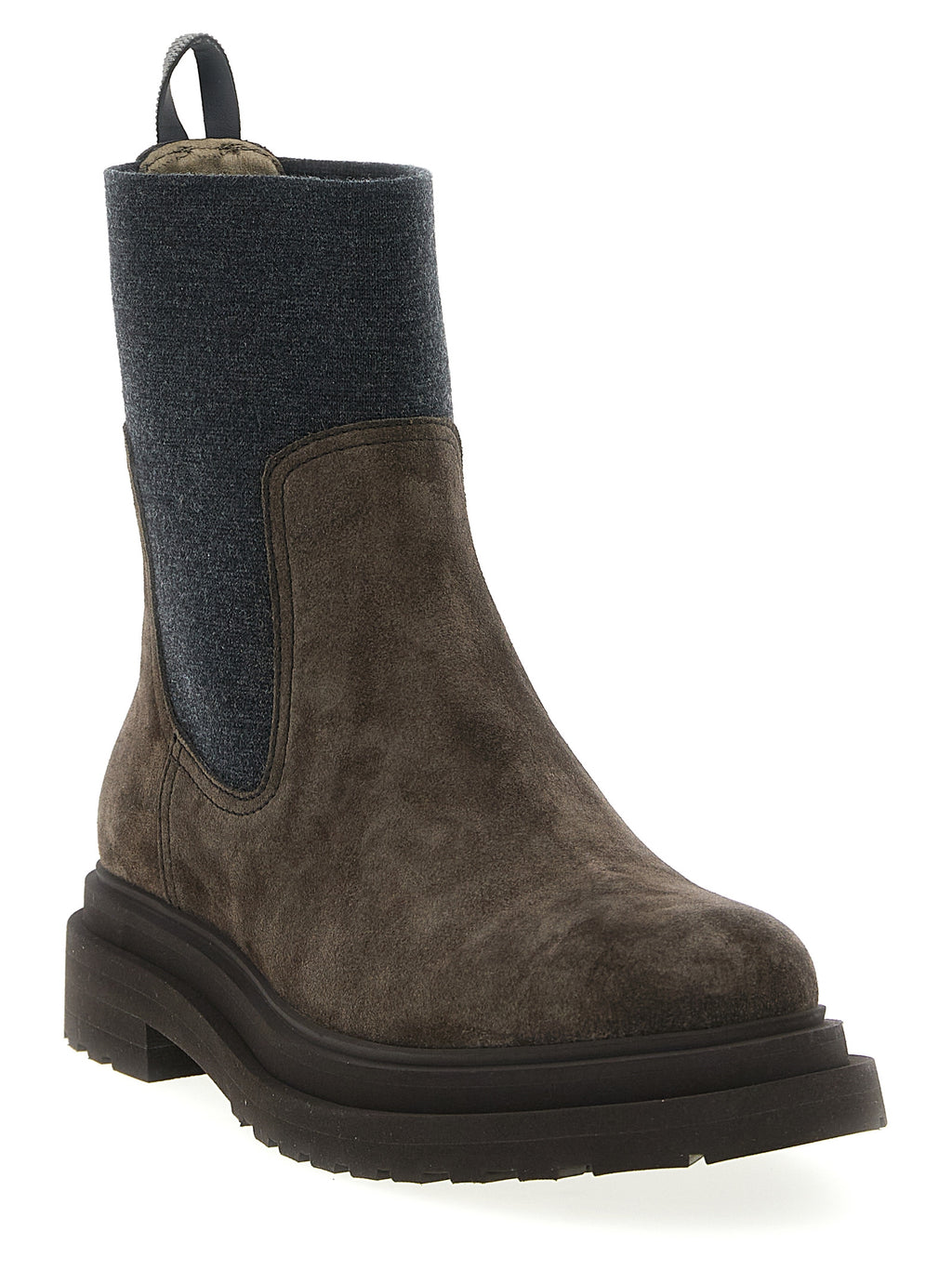 Brunello Cucinelli Brown Calfskin Ankle Boots