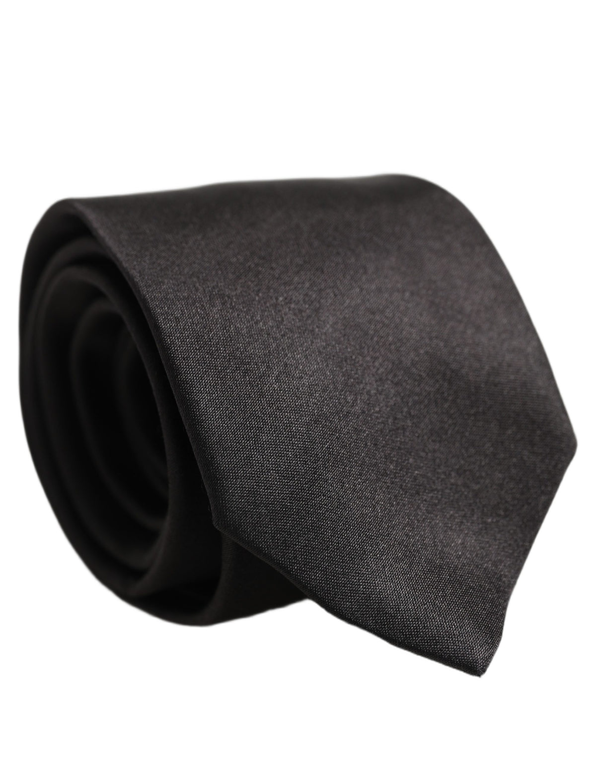 Dolce & Gabbana Black Satin 100% Silk Adjustable Tied Men Necktie Tie