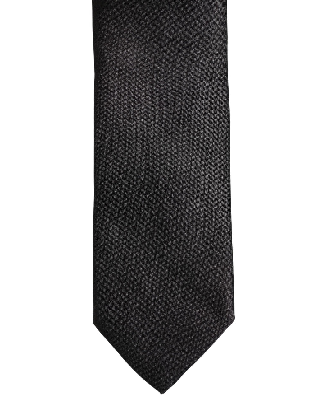 Dolce & Gabbana Black Satin 100% Silk Adjustable Tied Men Necktie Tie