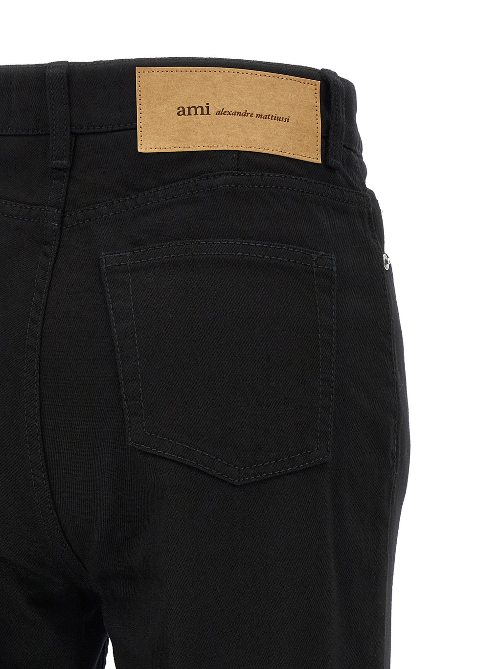 Ami Paris Black Cotton Flared Jeans