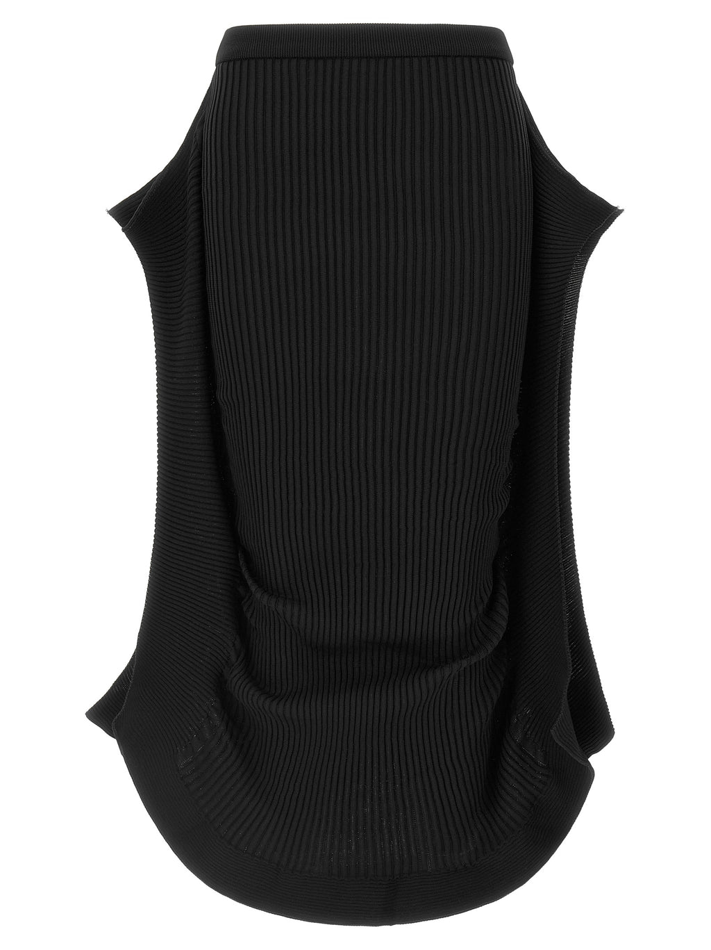 Issey Miyake Black Polyester Midi Skirt