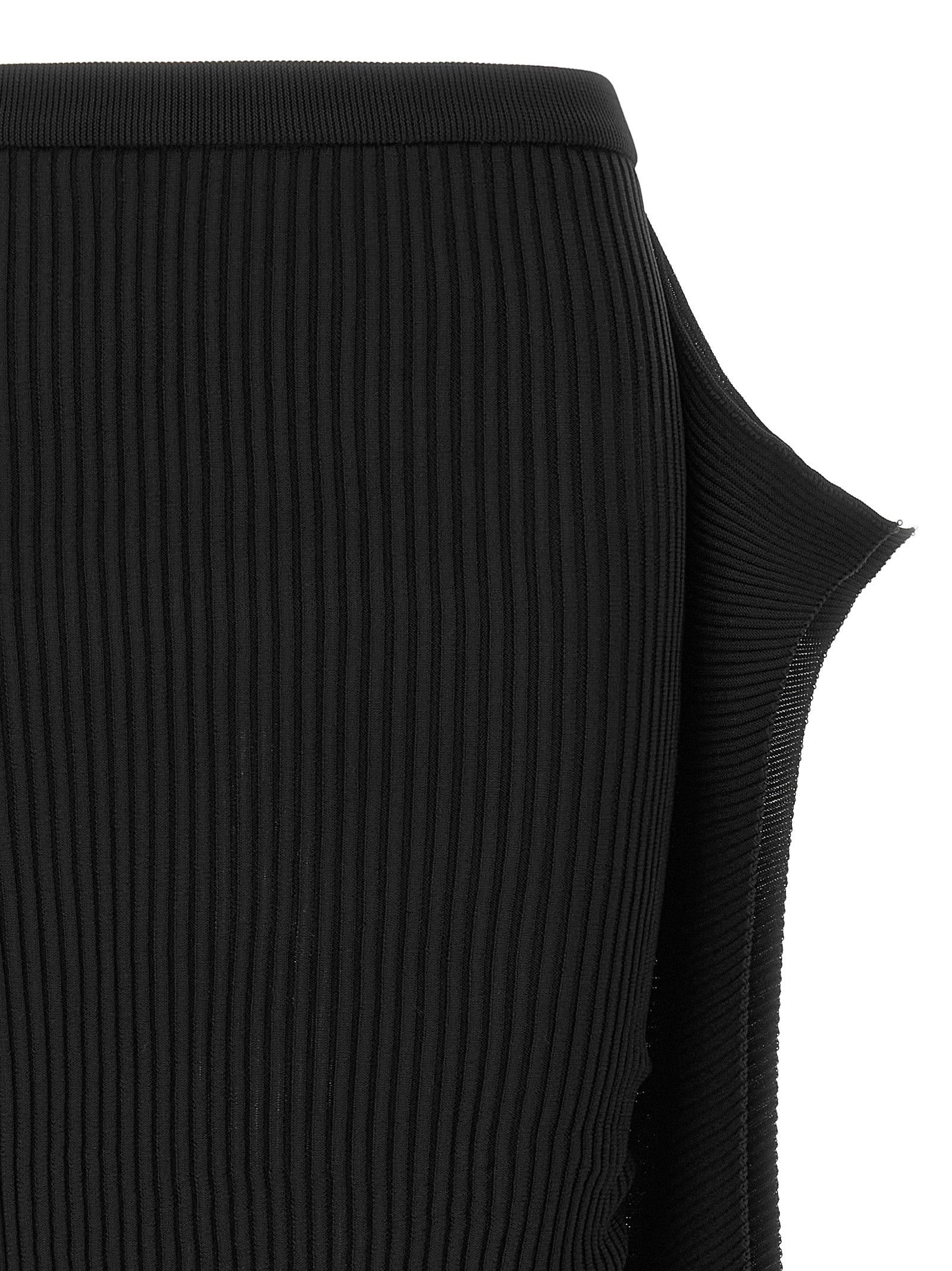 Issey Miyake Black Polyester Midi Skirt