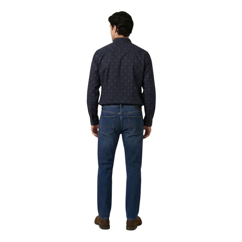 Armani Exchange Blue Cotton Pattern Shirt