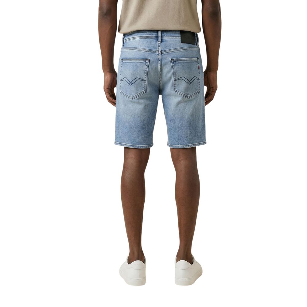 Replay Blue Cotton Bermuda Shorts