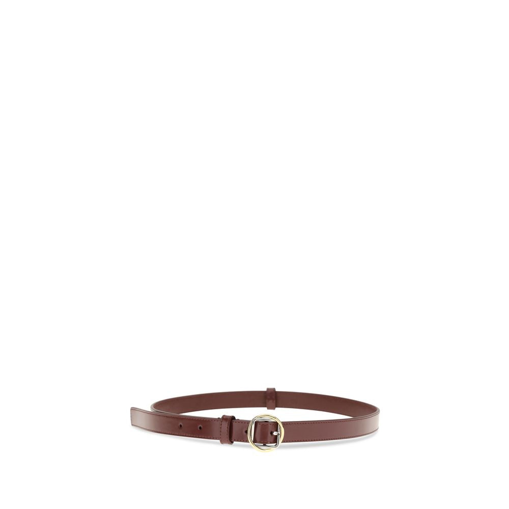 Jacquemus Bordeaux Calf Leather Bos Taurus Thin Belt