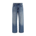 Off-White Blue Cotton Slim Fit Jeans