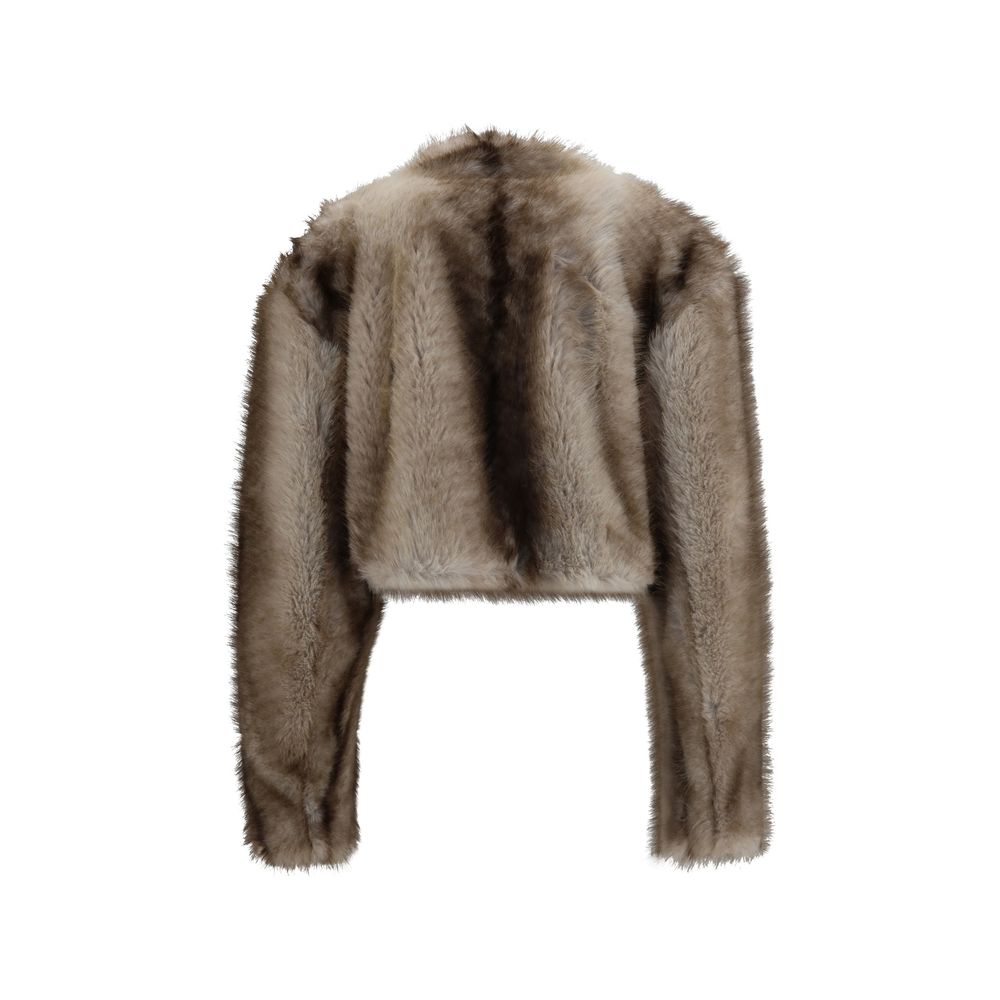Max Mara Gray Polyester Full-Length Jacket
