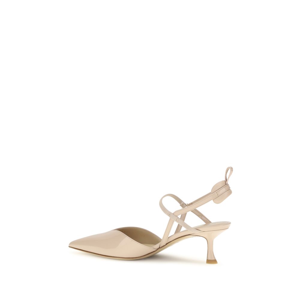 Fendi Beige Calf Leather Bos Taurus Pumps