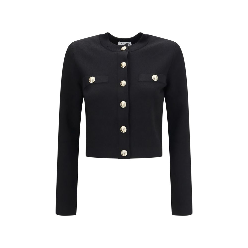 Balmain Black Viscose Cardigan