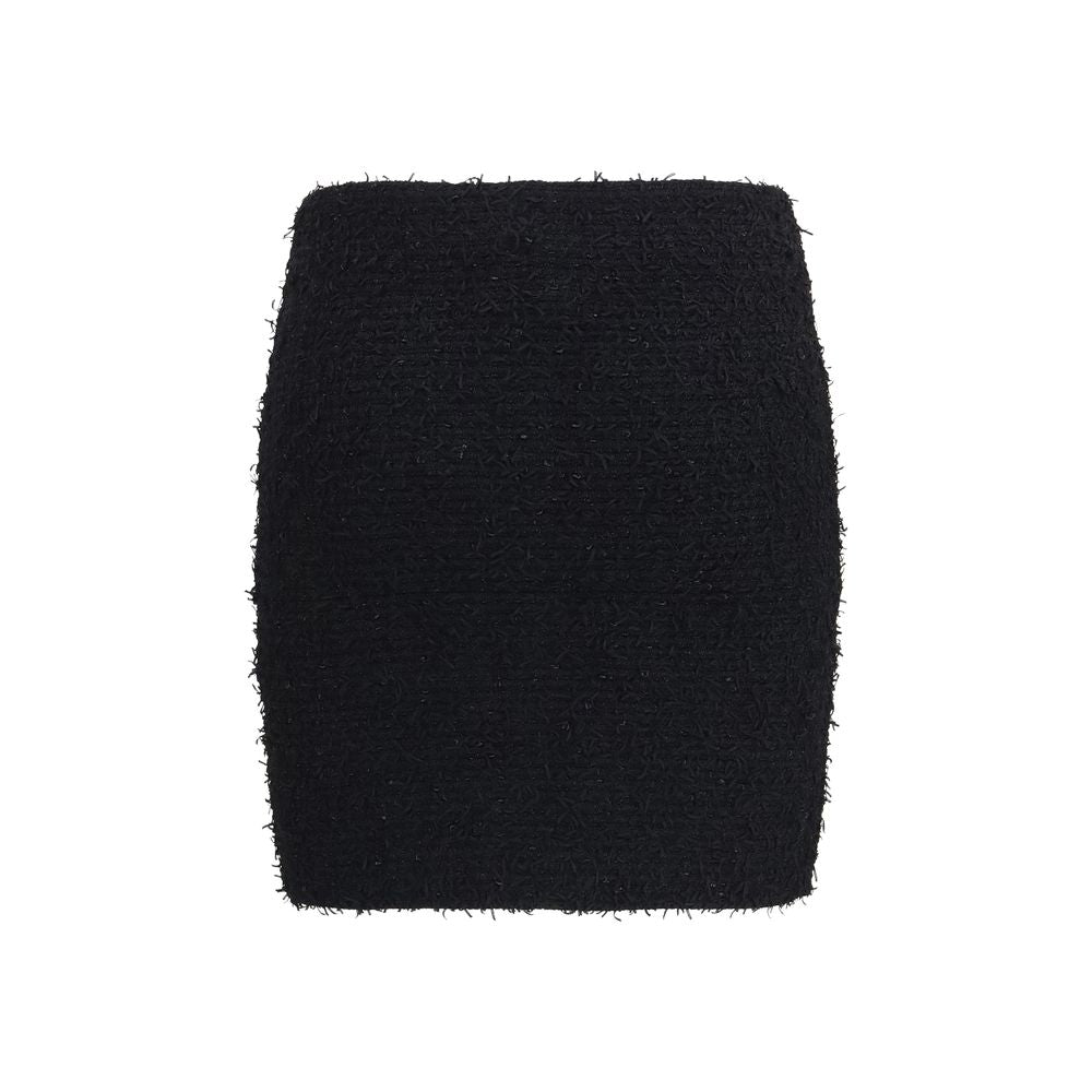 Balmain Black Viscose Mini Skirt