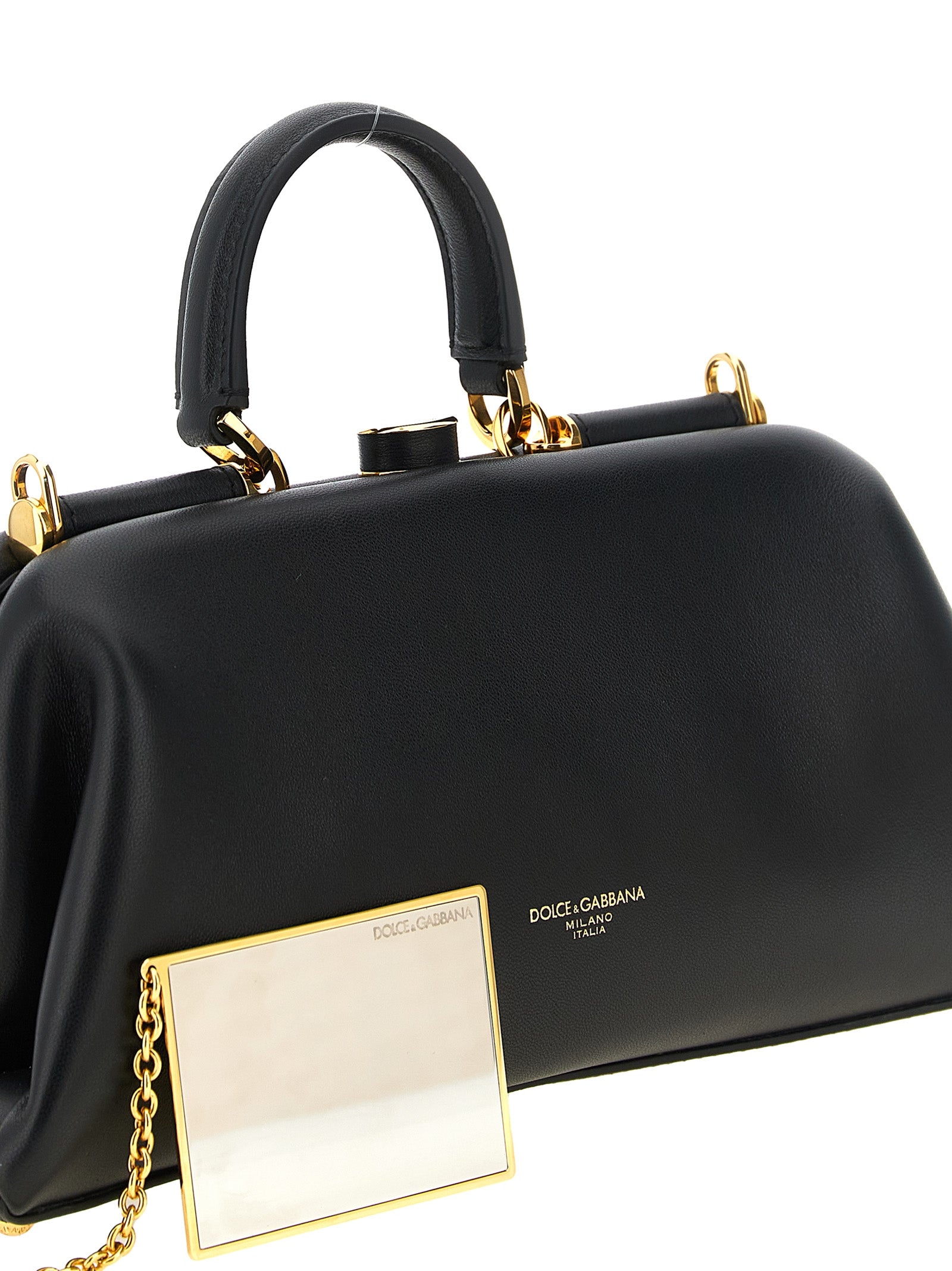 Dolce & Gabbana Black Lamb Leather Handbag