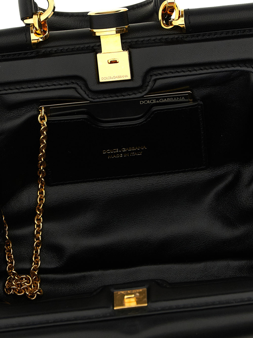 Dolce & Gabbana Black Lamb Leather Handbag