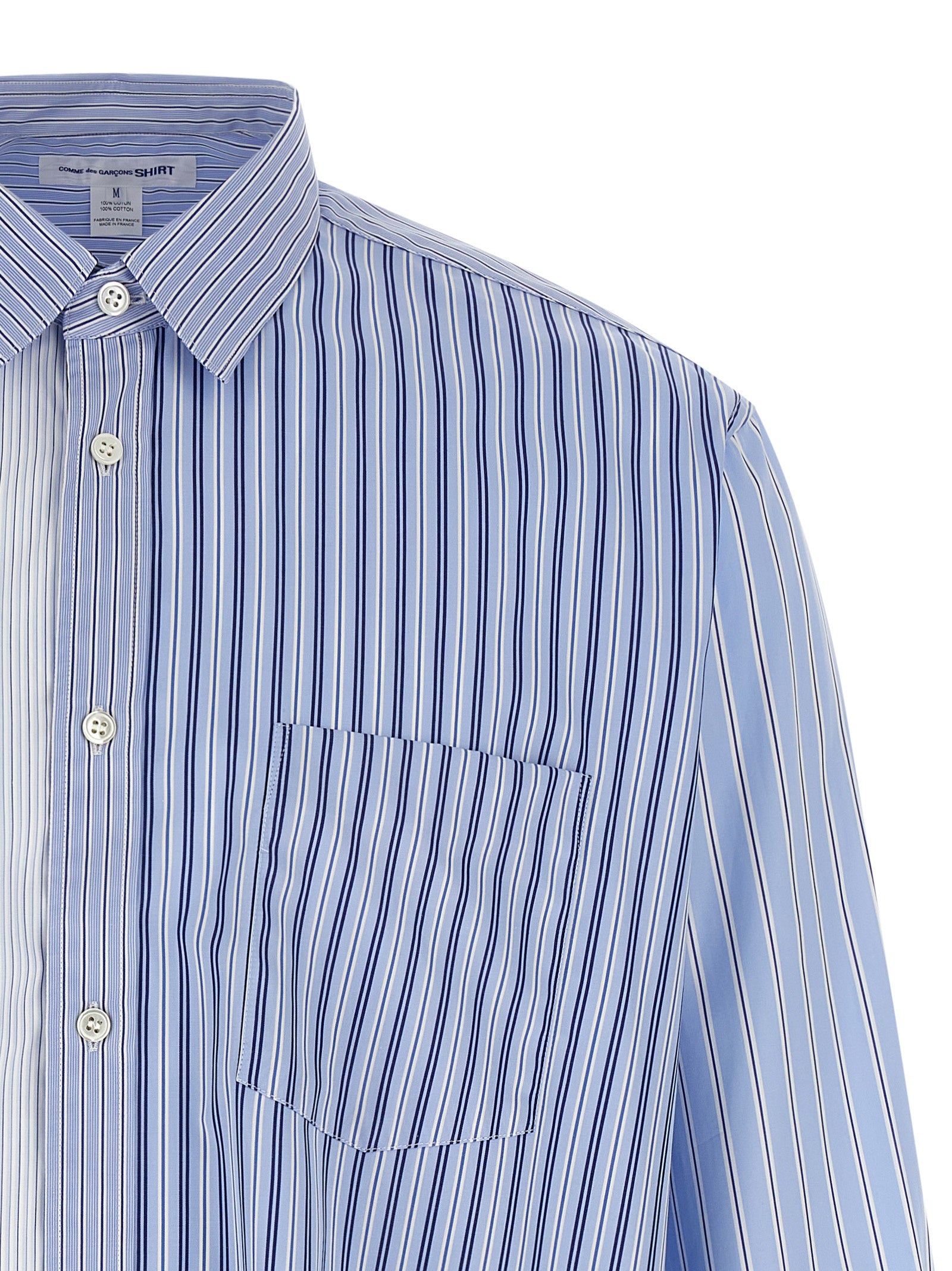 Comme Des Garçons Blue Cotton Blouse
