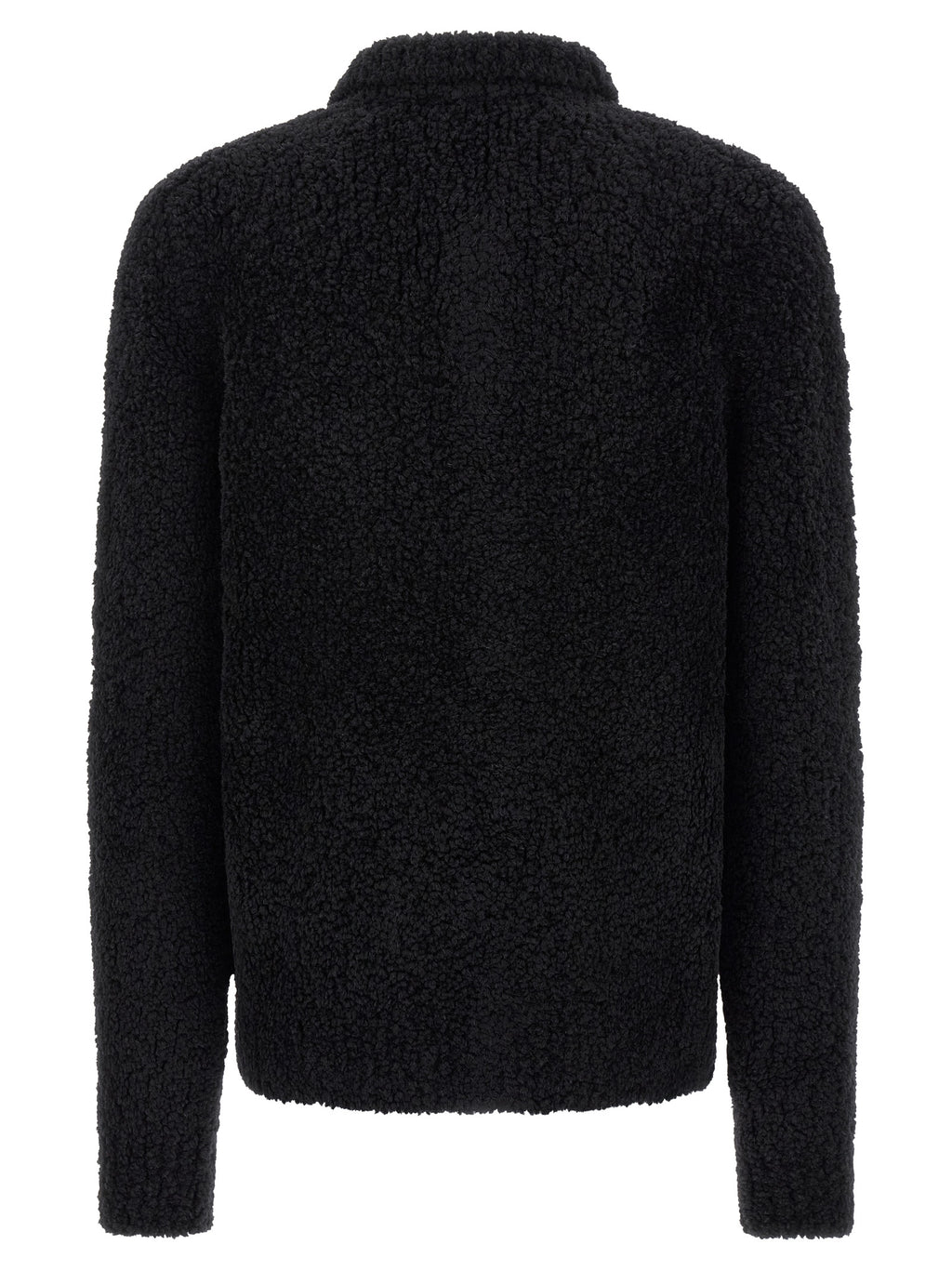 Dolce & Gabbana Black Alpaca Leather Cardigan