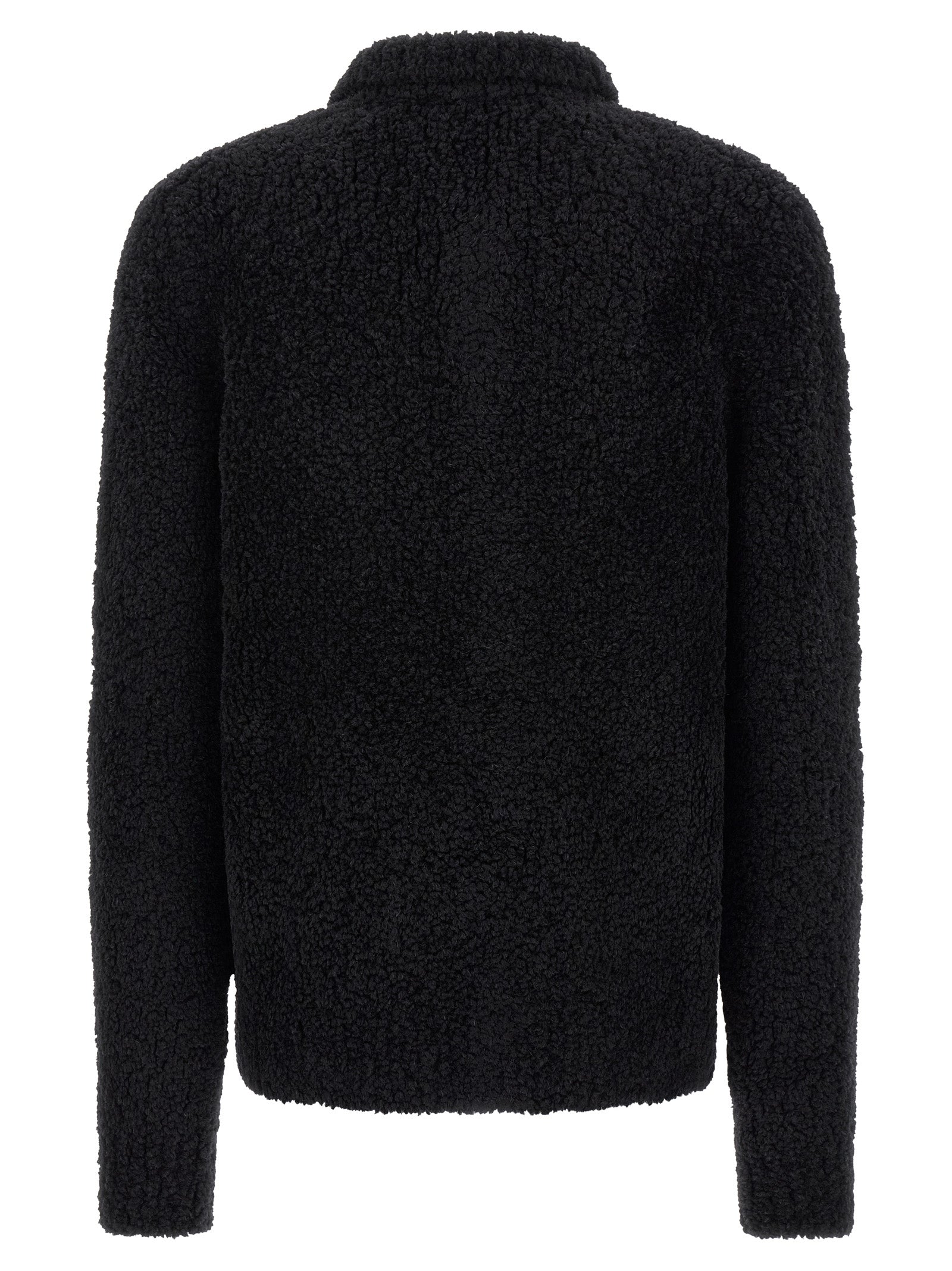 Dolce & Gabbana Black Alpaca Leather Cardigan